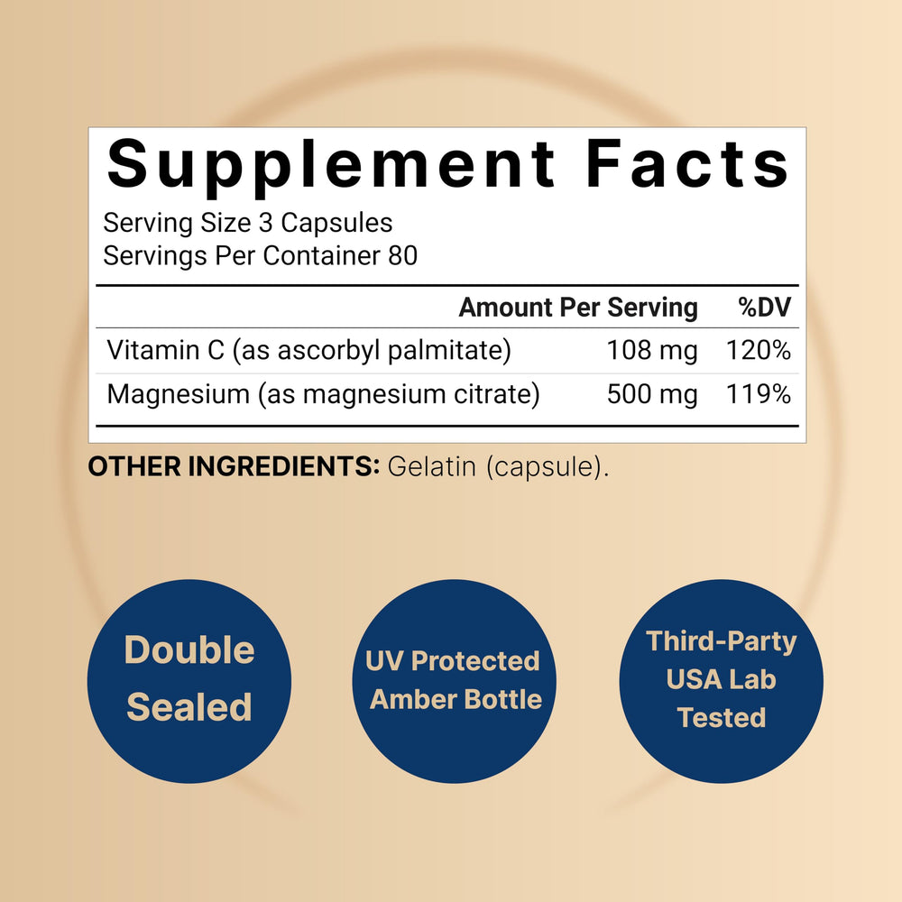 NatureBell magnesium citrate capsules close-up highlighting high-purity formula