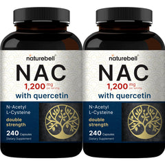 NatureBell NAC with Quercetin 2 Pack bottles show double-strength antioxidant formula.