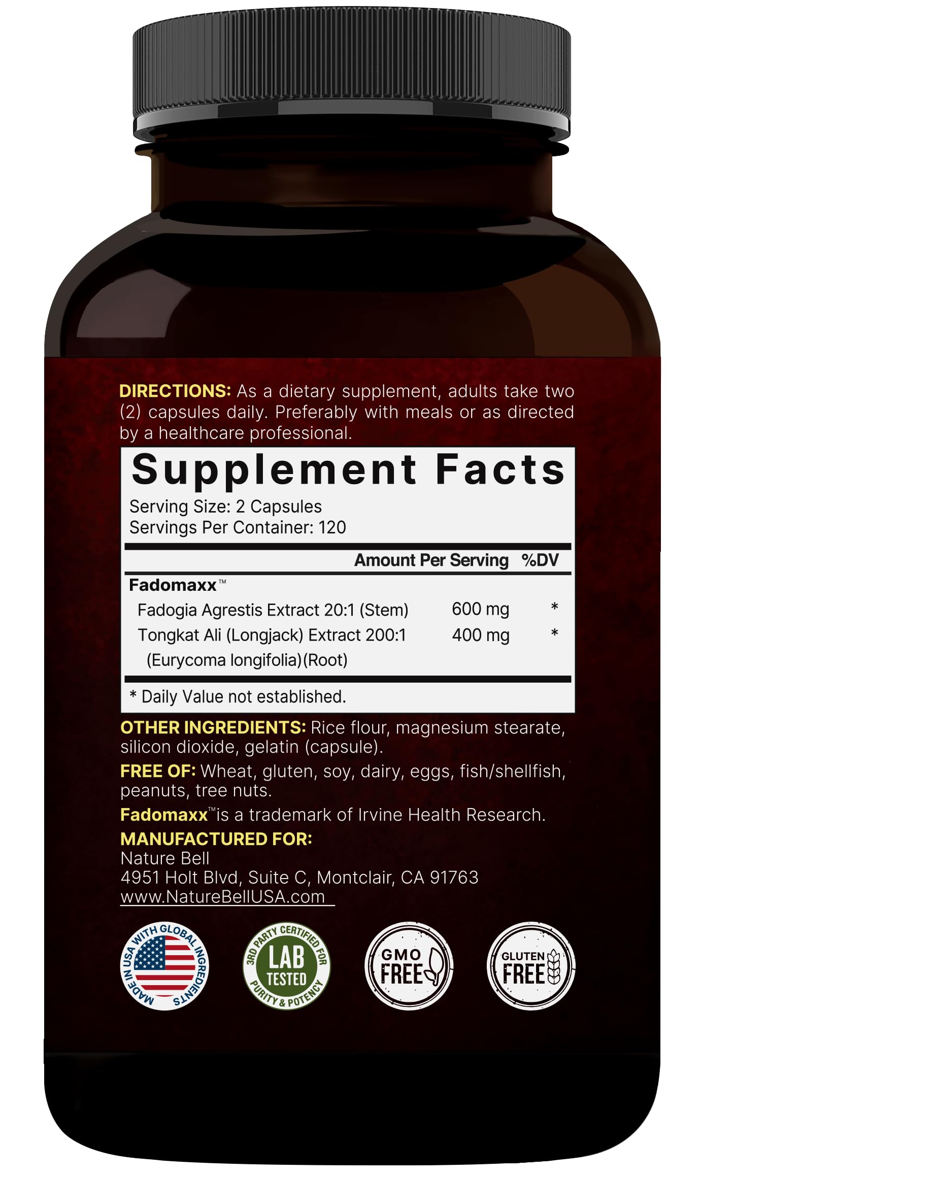 Non-GMO and gluten-free NatureBell formula for allergen-friendly use.