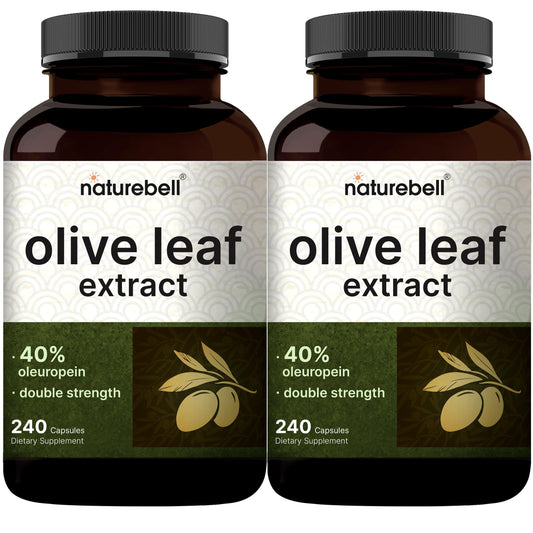 NatureBell olive leaf extract 2-pack bottle with capsules for a convenient daily supplement