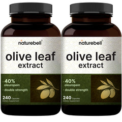 NatureBell olive leaf extract 2-pack bottle with capsules for a convenient daily supplement