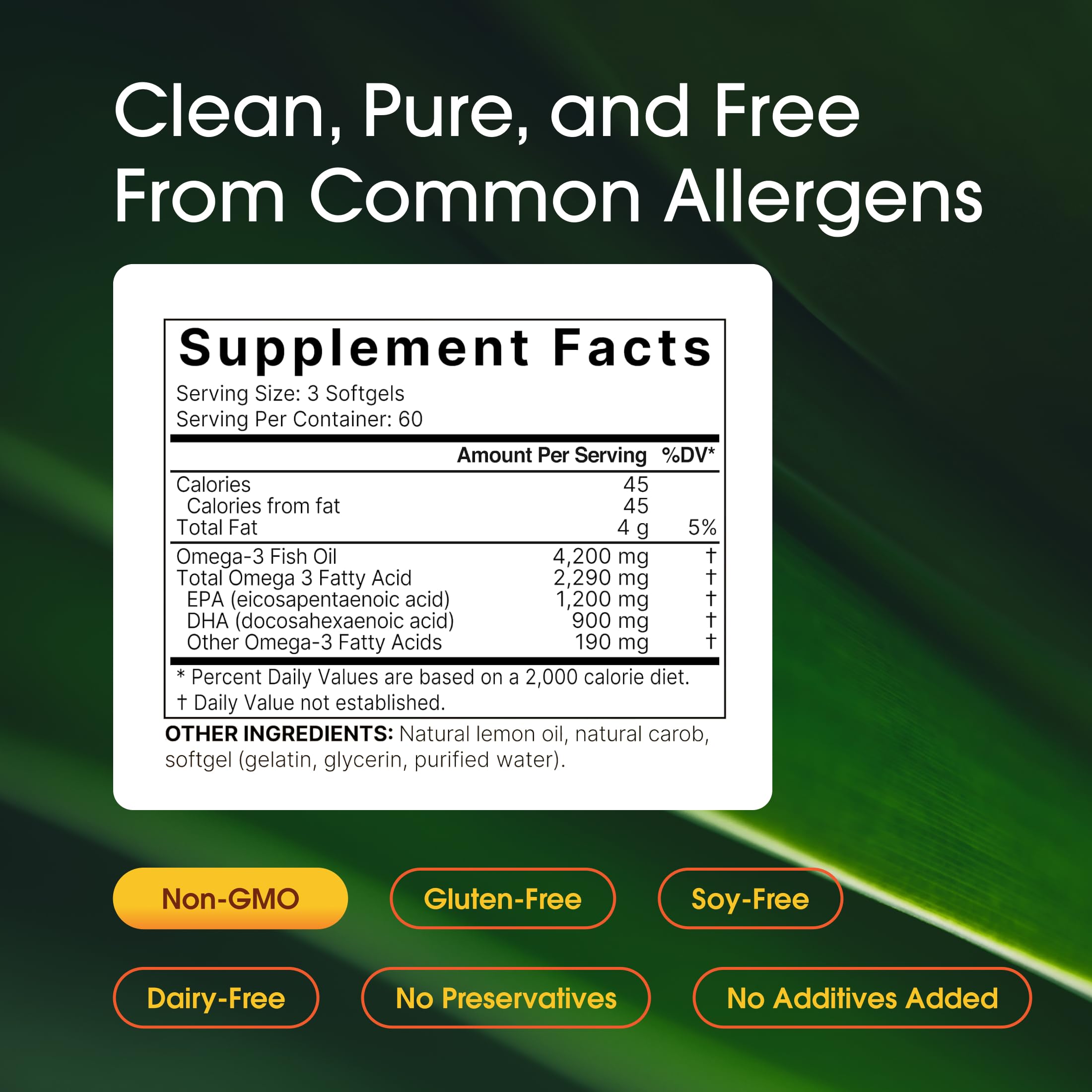 NatureBell Omega-3 ingredients-list highlighting EPA and DHA content