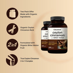NatureBell organic Ceylon cinnamon extract capsules highlighting clean sourcing