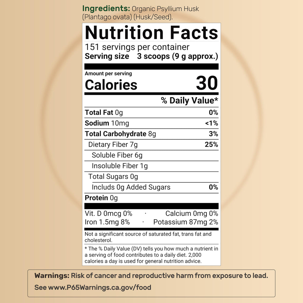 NatureBell organic psyllium packaging showcases non-GMO, gluten-free fiber option.