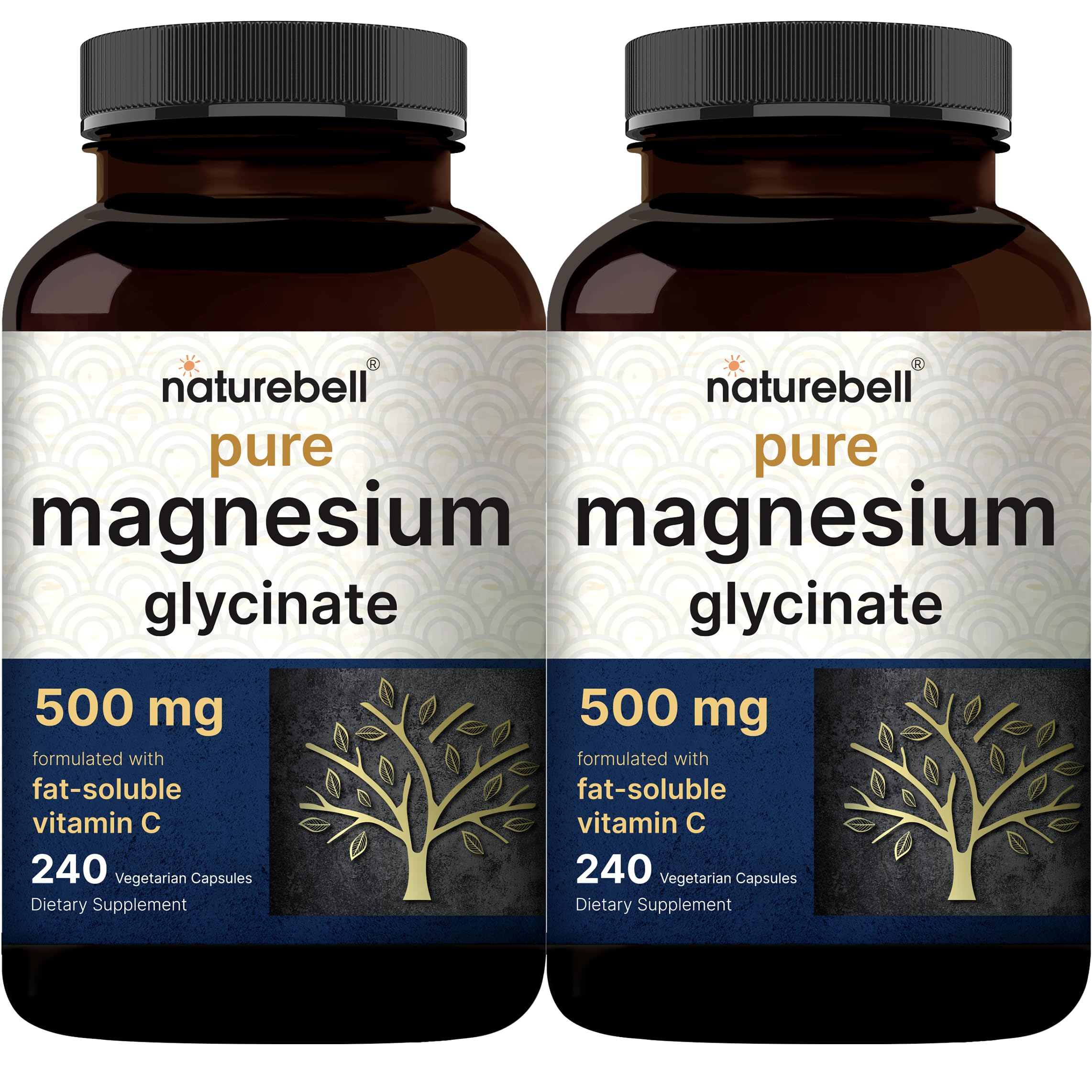 NatureBell magnesium glycinate bottle showing 500 mg capsules for gentle daily support