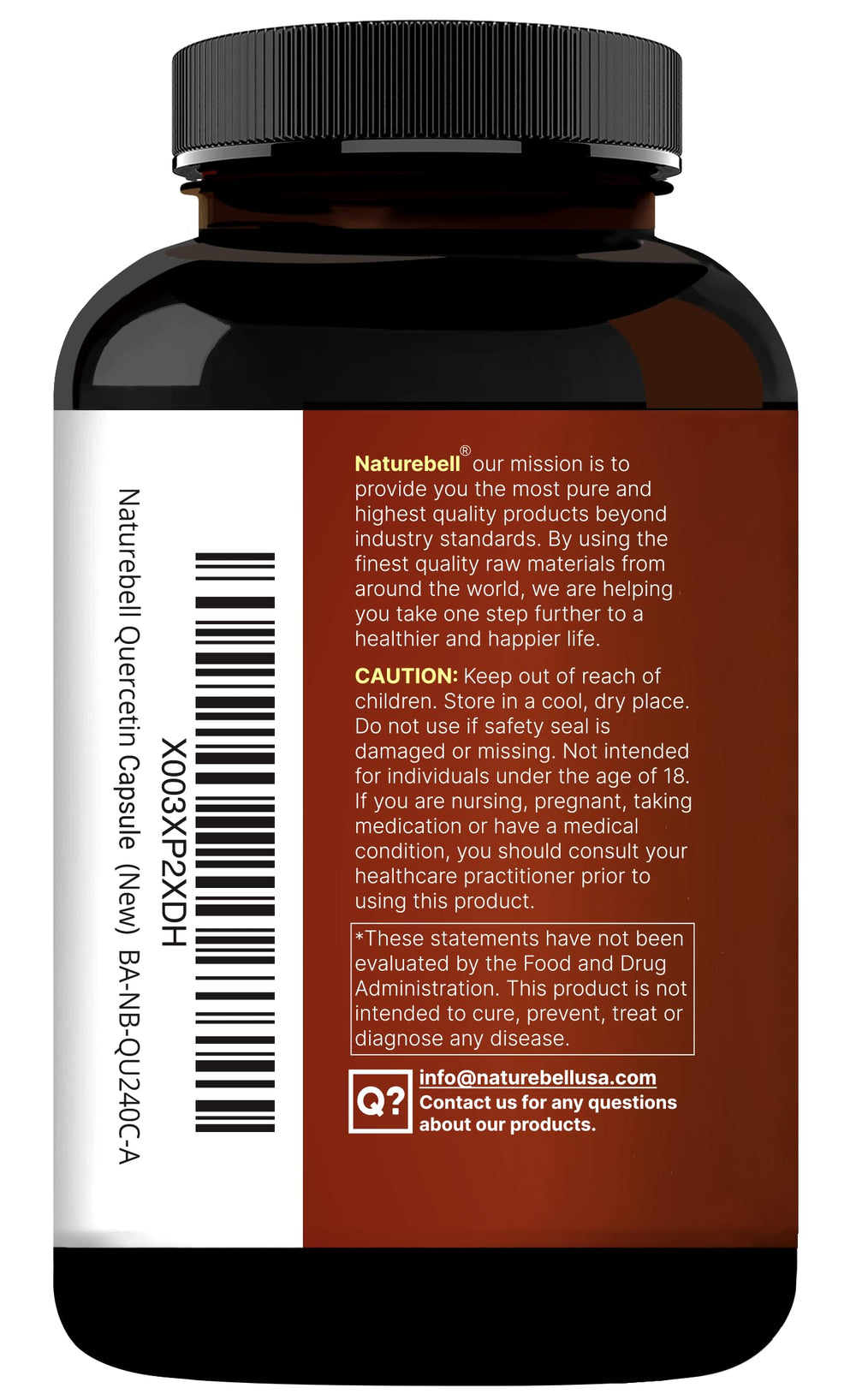 NatureBell Quercetin bottle on kitchen shelf for everyday routine