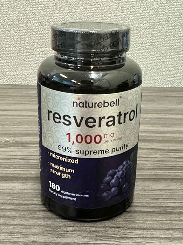 NatureBell Resveratrol bottle back highlighting dosage and quality commitments