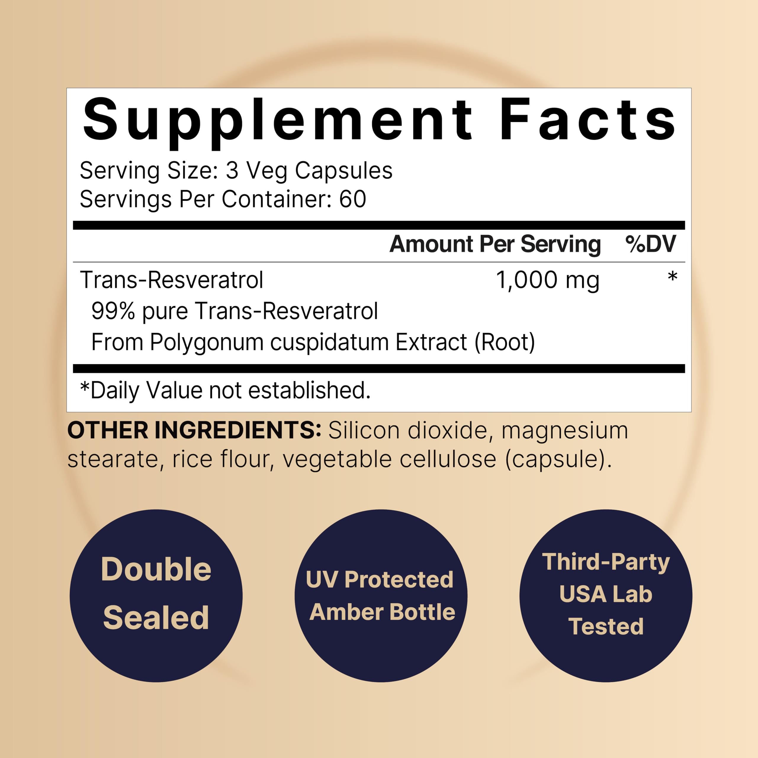 NatureBell Resveratrol third-party tested seal indicating trusted quality