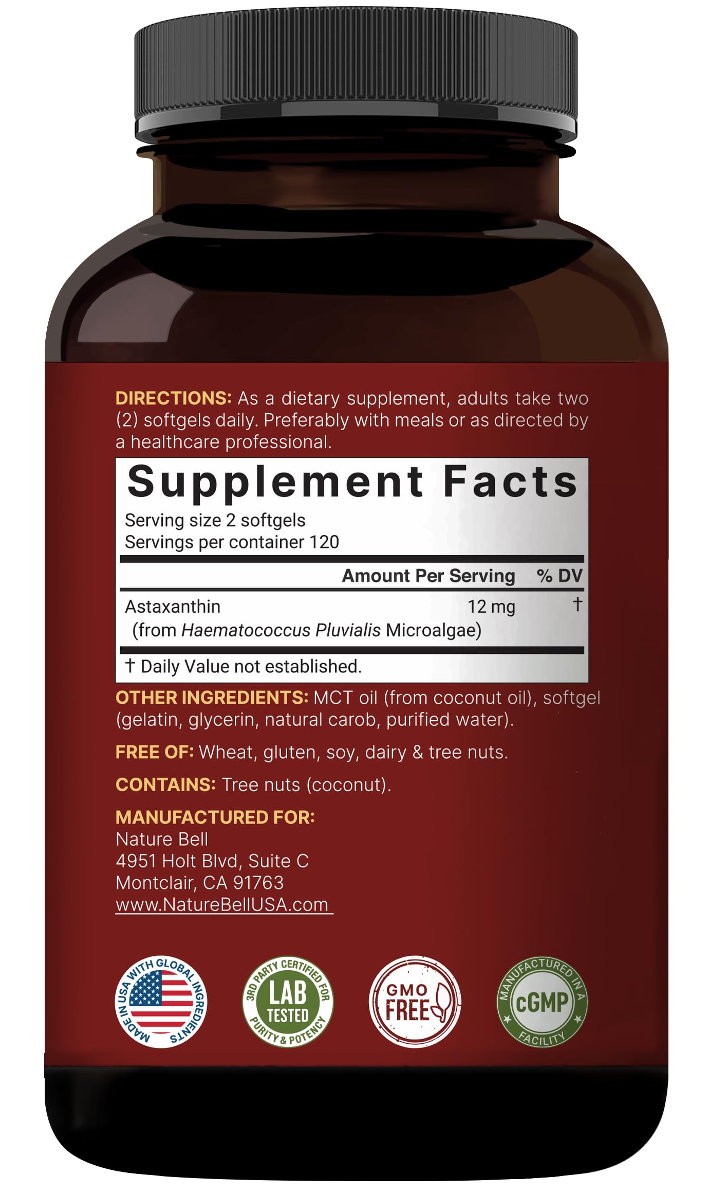 NatureBell astaxanthin softgels with no aftertaste