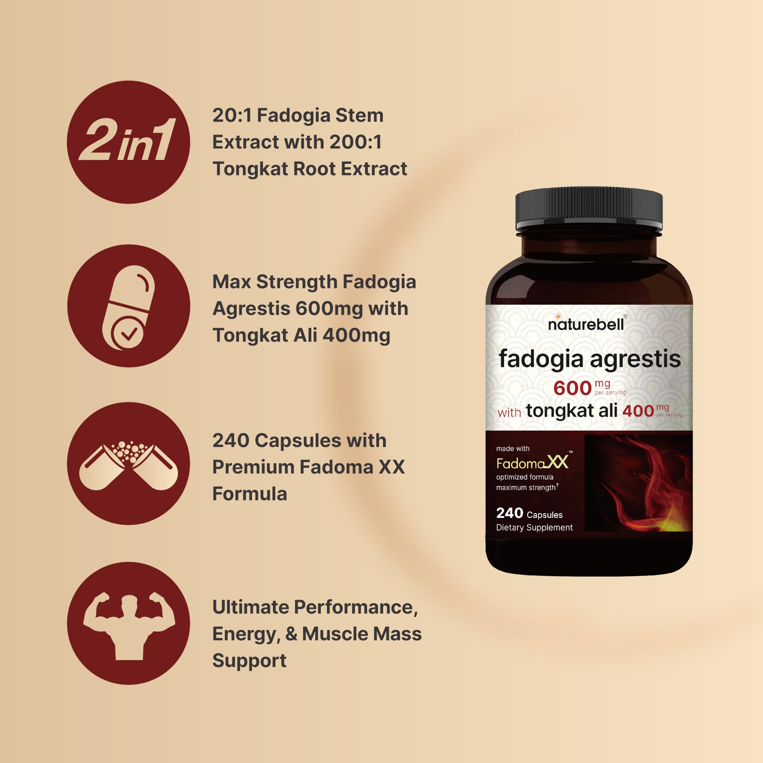 Tongkat Ali blend from NatureBell supports energy and performance.