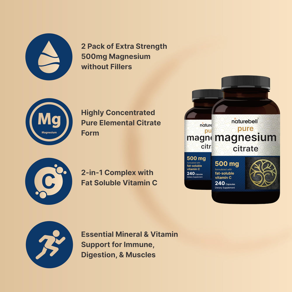 NatureBell two-pack magnesium citrate bottles on shelf for bulk savings