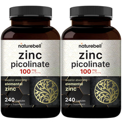 NatureBell zinc 100mg bottle with capsules for daily immune support.