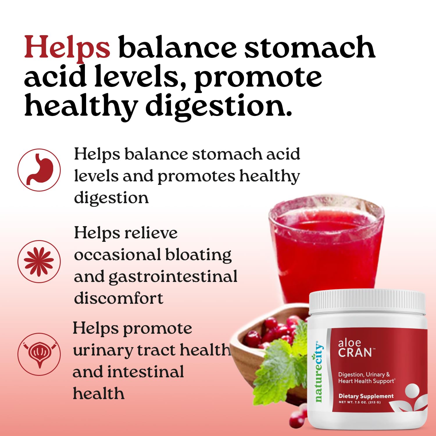 NatureCity AloeCran dietary fiber per serving signals convenient fiber boost