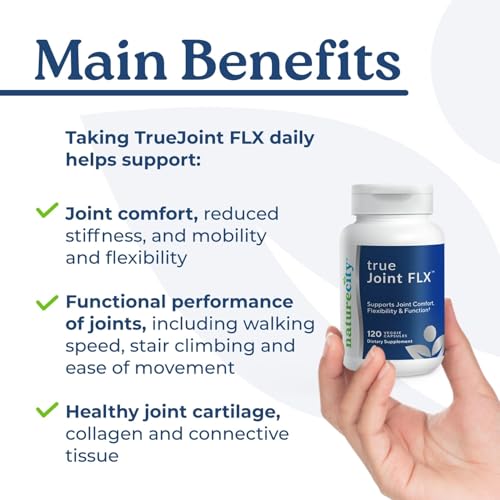 NatureCity TrueJoint FLX capsules close-up shows convenient daily use.
