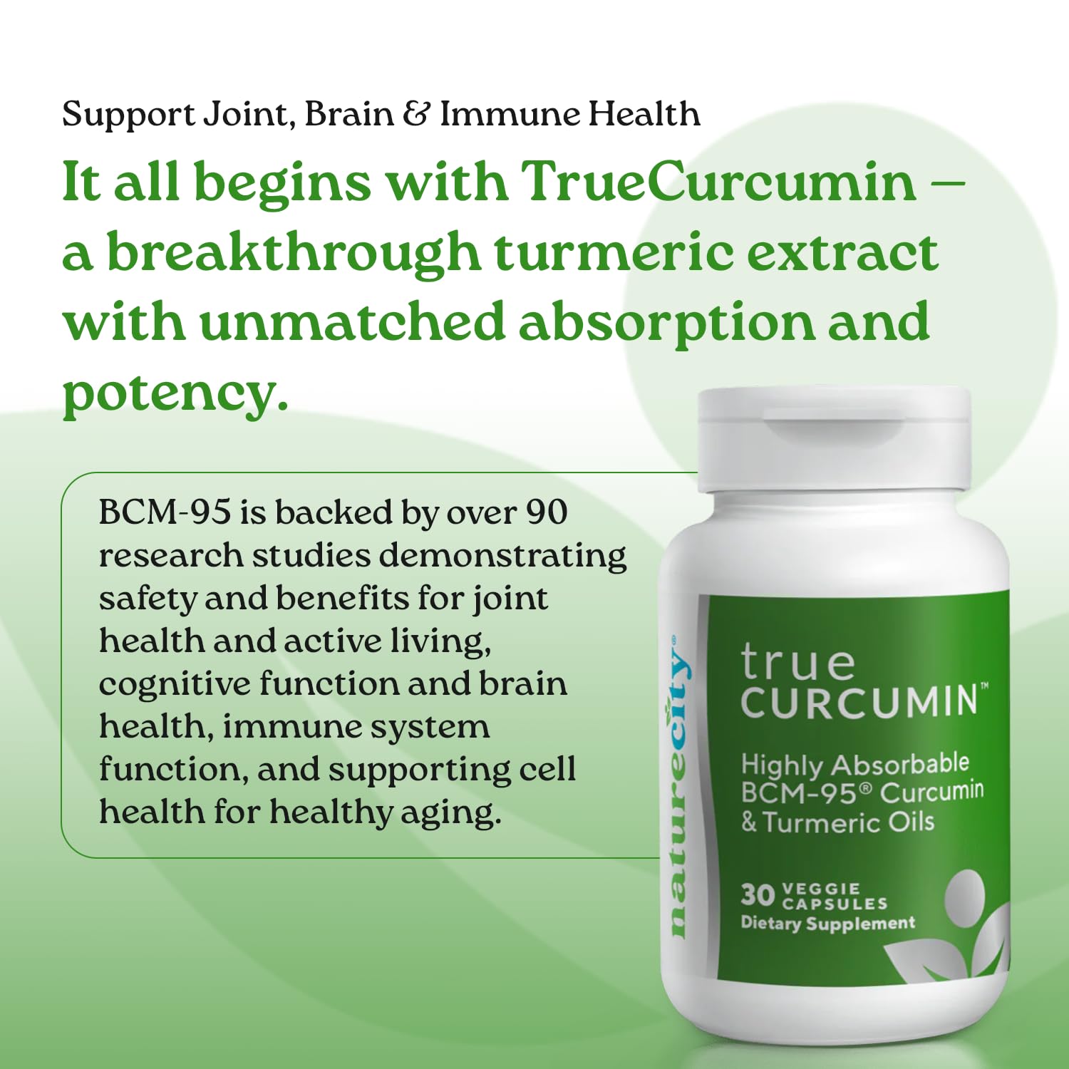 NatureCity curcumin capsules close-up for easy daily supplementation.