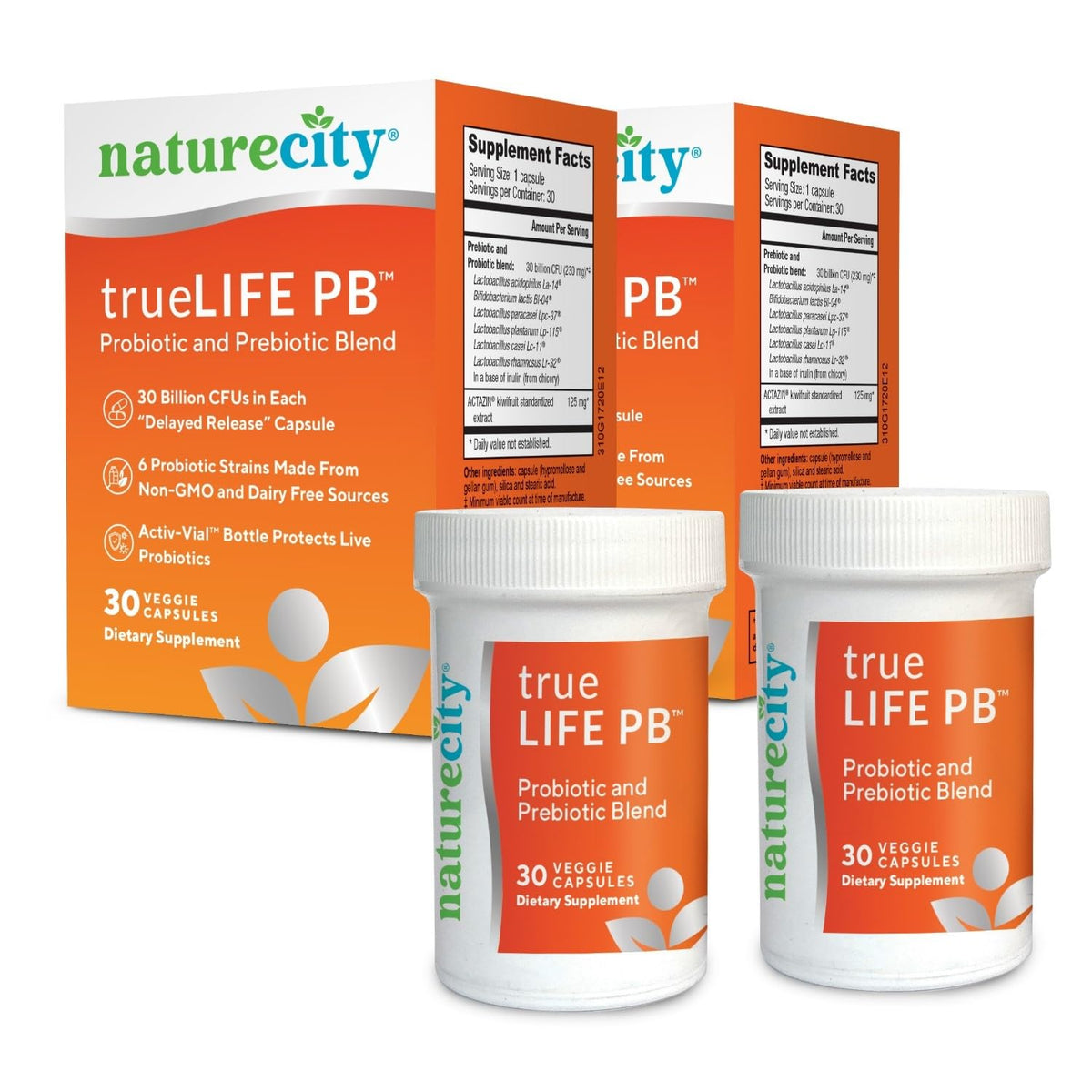 NatureCity True-Life-PB bottle with Activ-Vial protection preserves probiotic potency