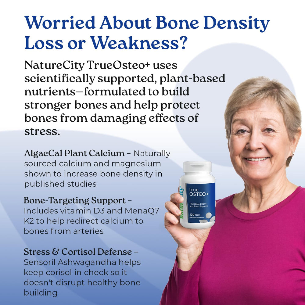 NatureCity True-Osteo+ organic algaeCal component highlighted for calcium supply