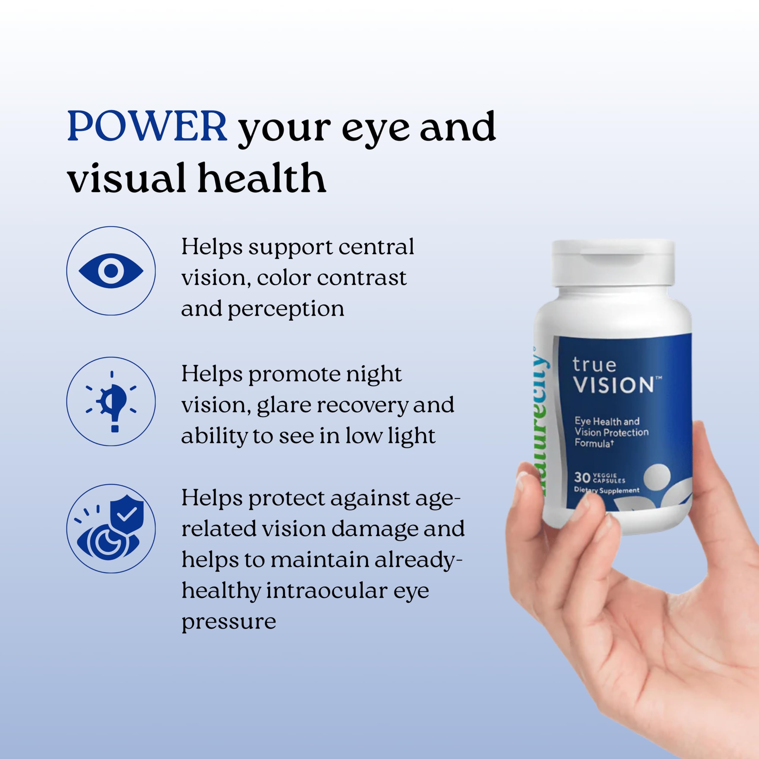 NatureCity TrueVision visual graphic of lutein-zeaxanthin supporting macula health