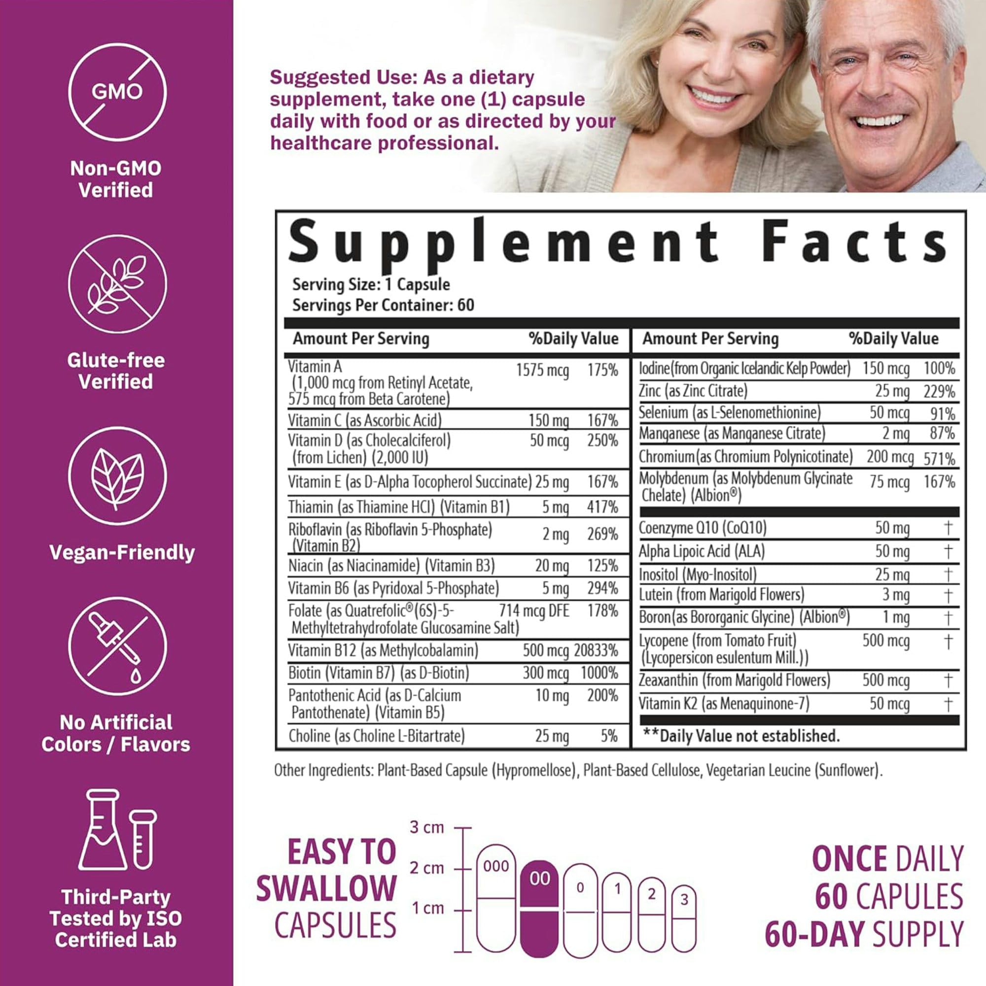 NatureGenX Just One Daily 4-month supply box highlights 120 vegan capsules