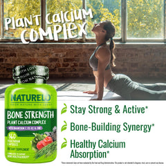 Close-up of Naturelo bone strength capsules for daily use
