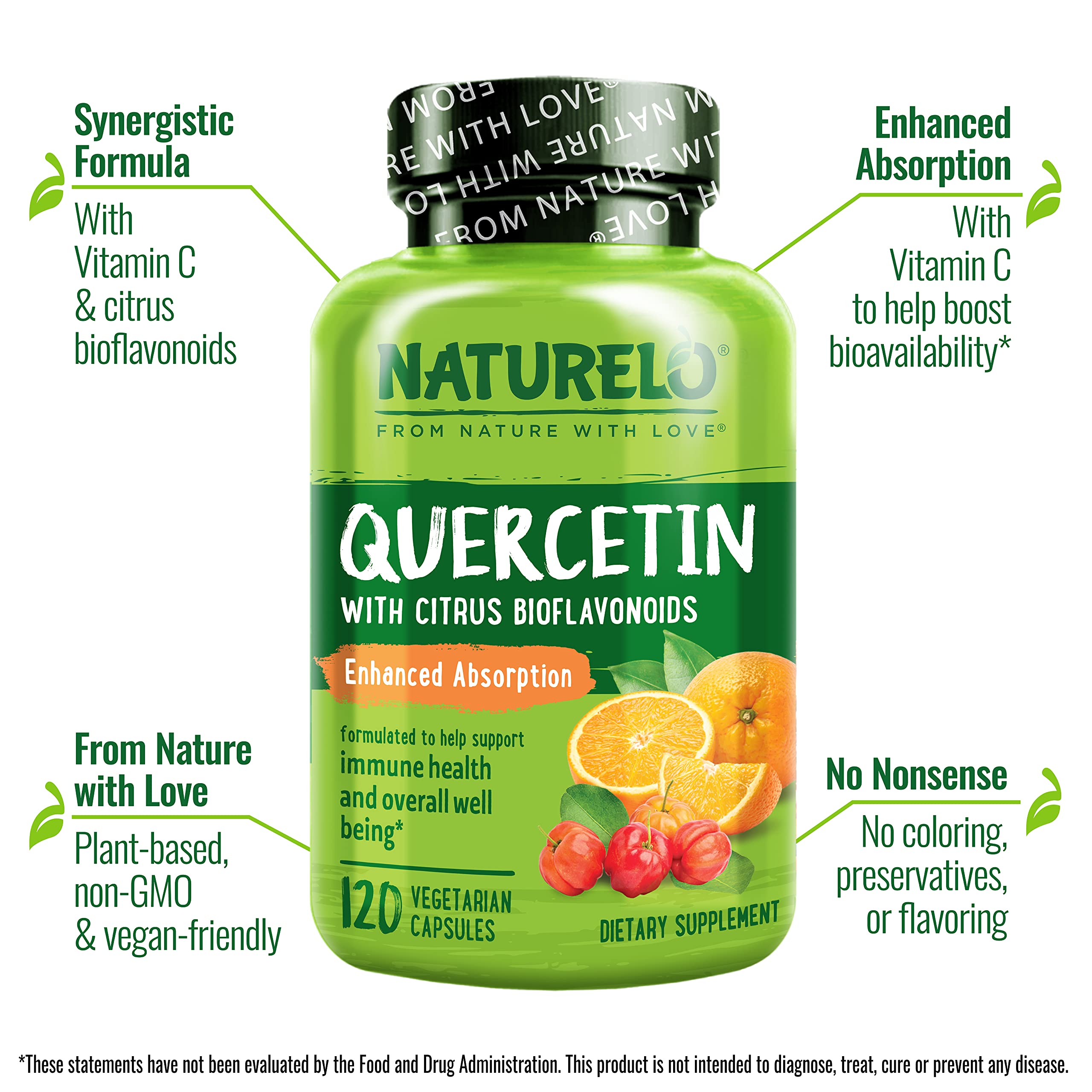 Naturelo Citrus Bioflavonoids packaging emphasizes arterial health support through antioxidant protection.
