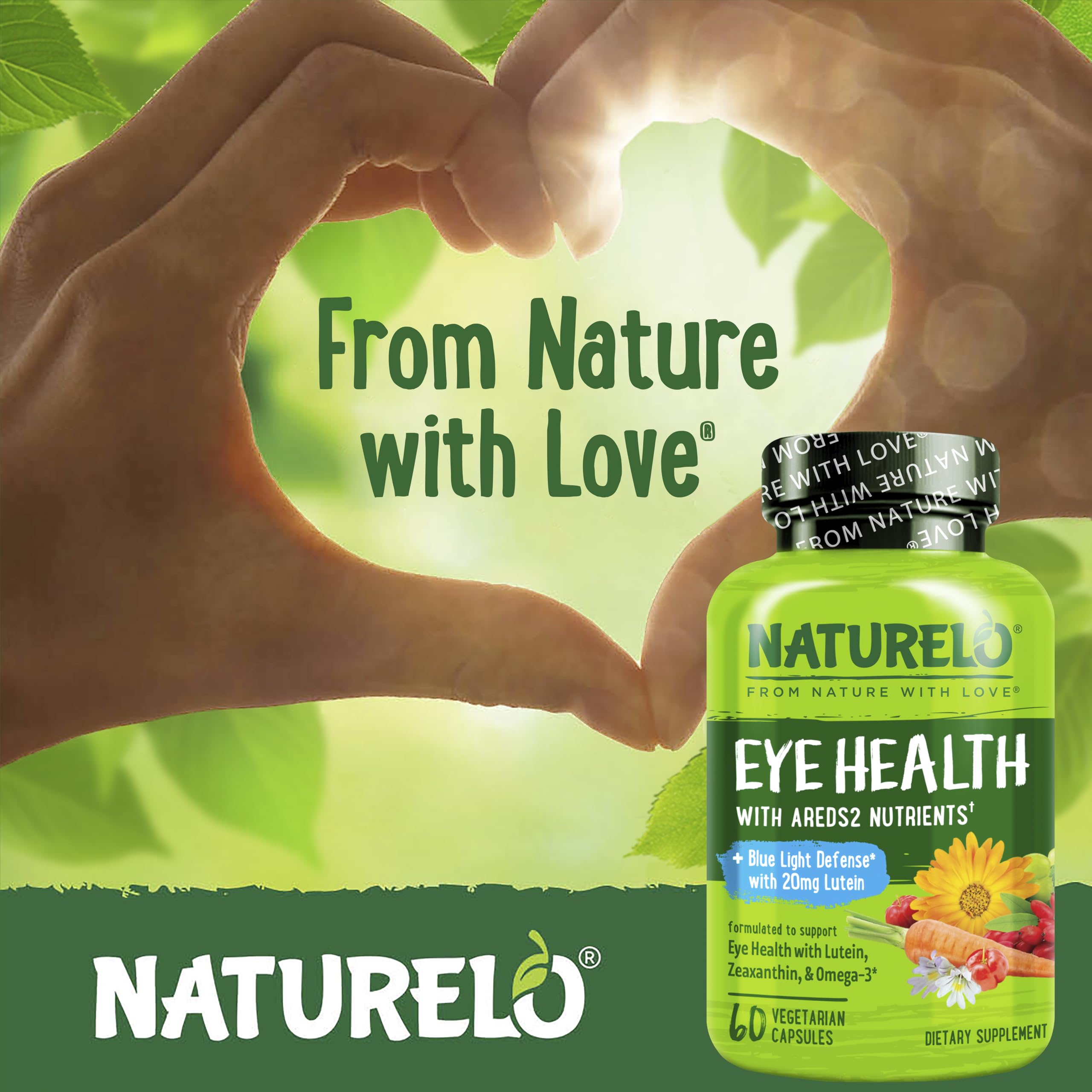 Naturelo algae-derived DHA for omega-3 eye support.