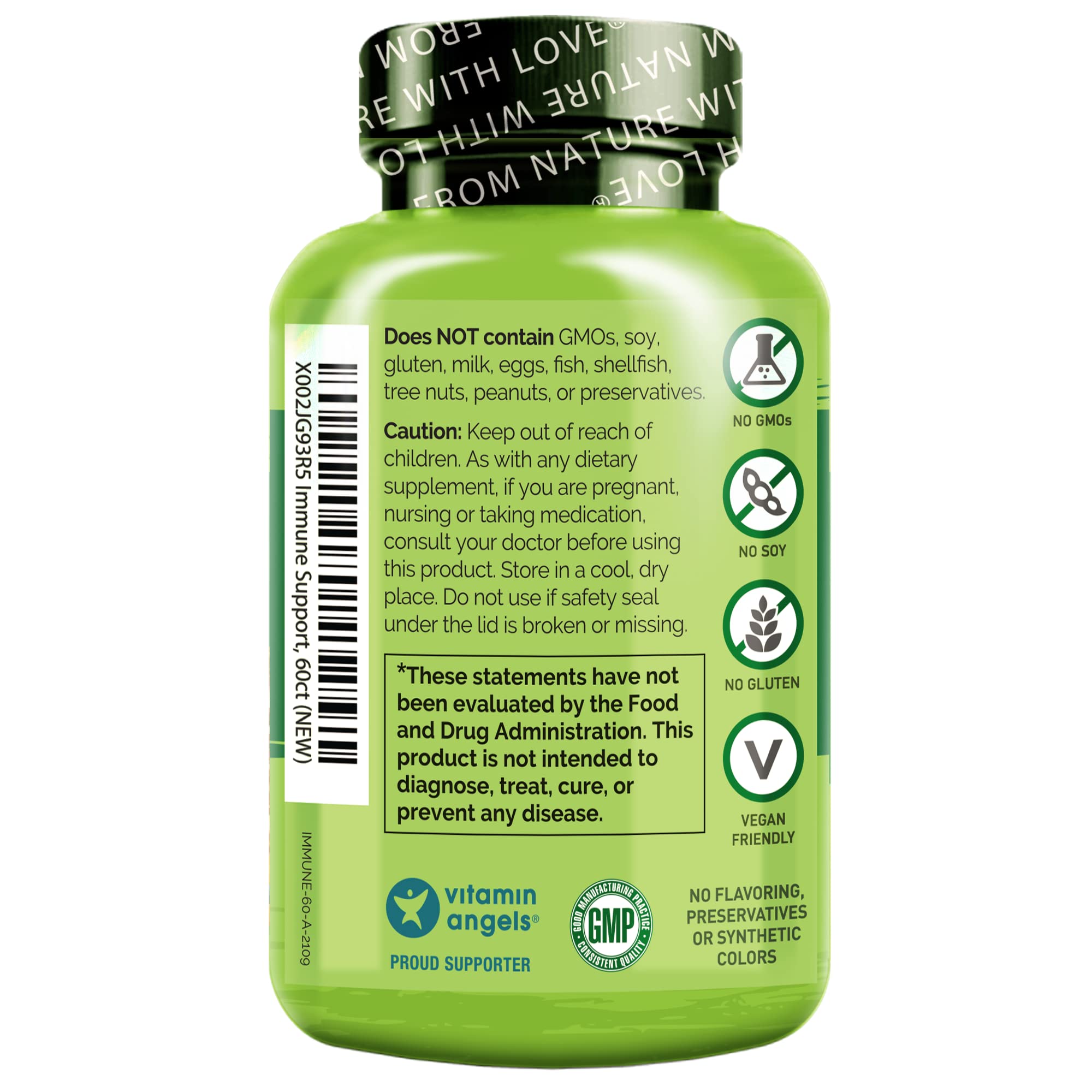 Two-pack Naturelo Immune Support packaging with 60 vegan capsules each