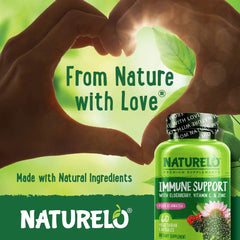 Naturelo immune capsules ready for daily routine along with herbal ingredients