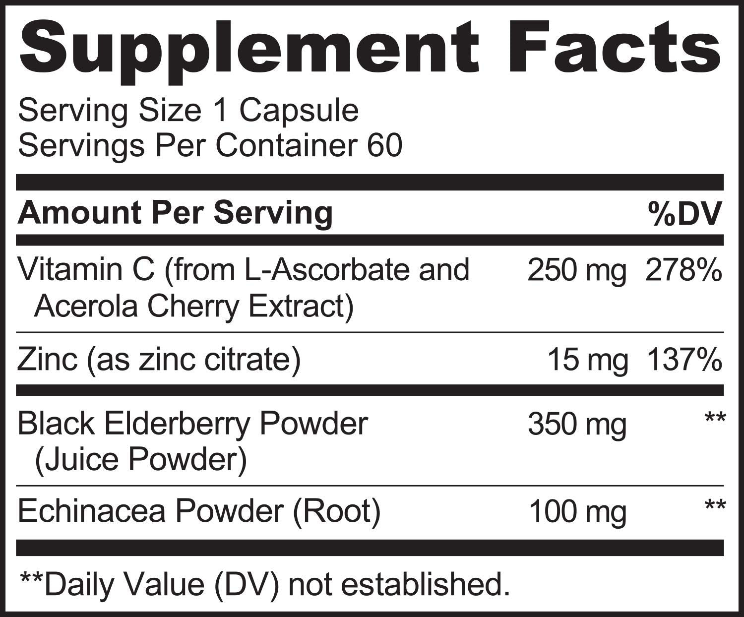 Naturelo label close-up highlighting elderberry extract for antioxidant-rich defense