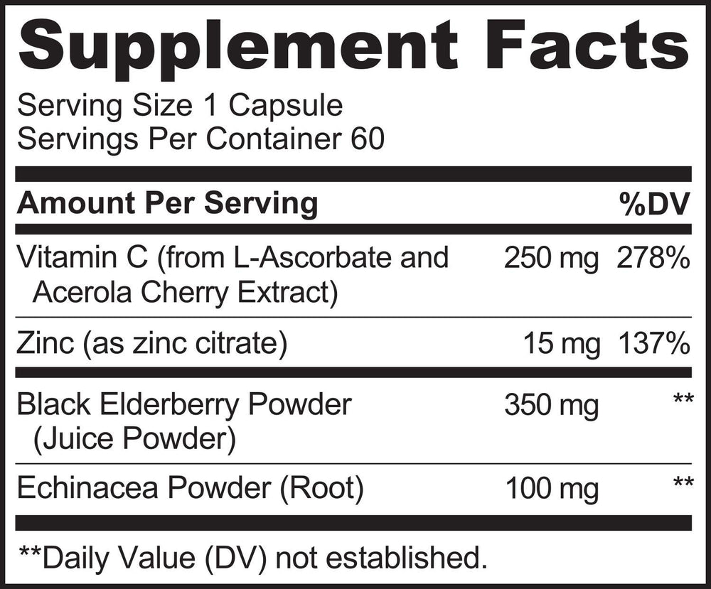 Naturelo label close-up highlighting elderberry extract for antioxidant-rich defense