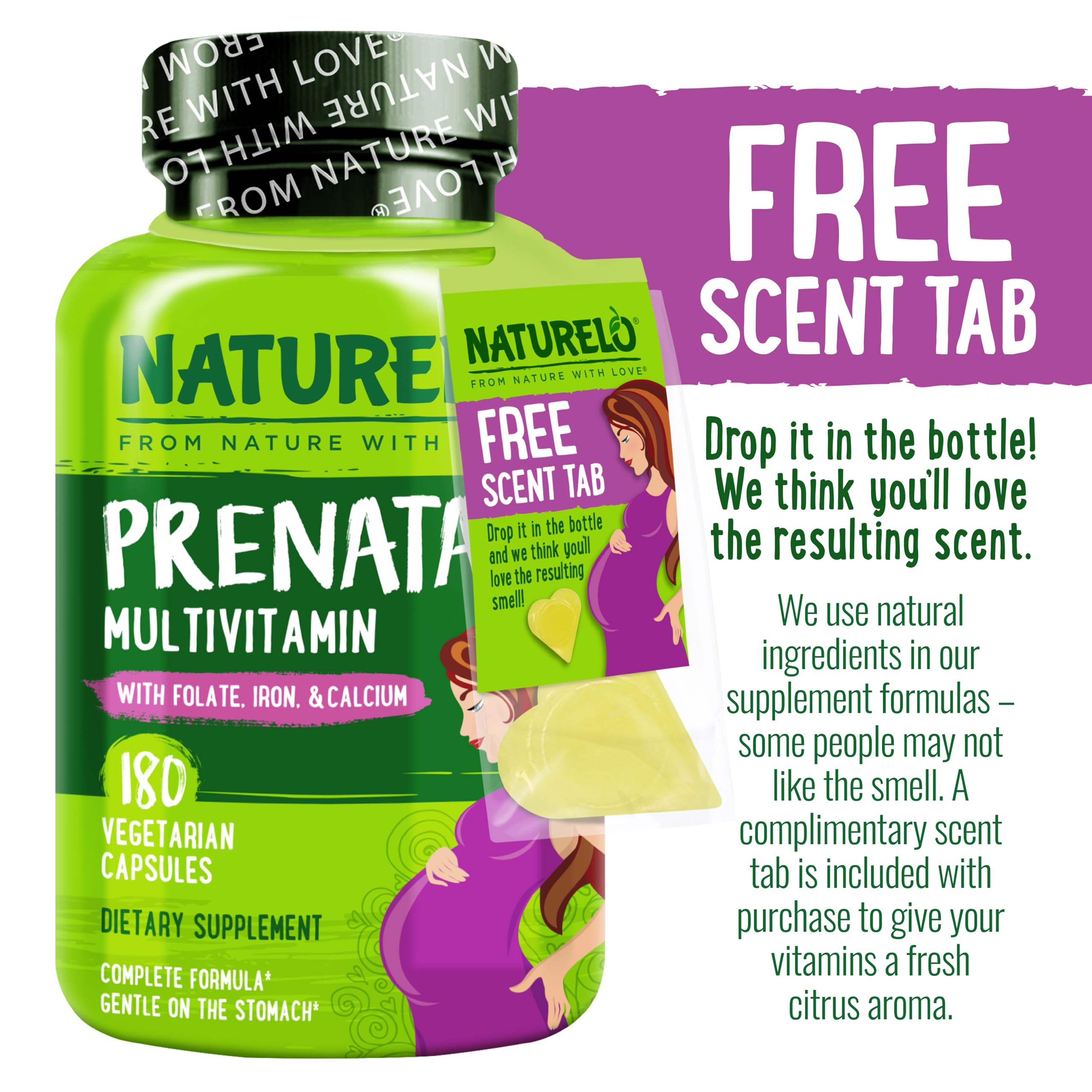 Naturelo Prenatal kelp-derived iodine source visual highlights marine origin.