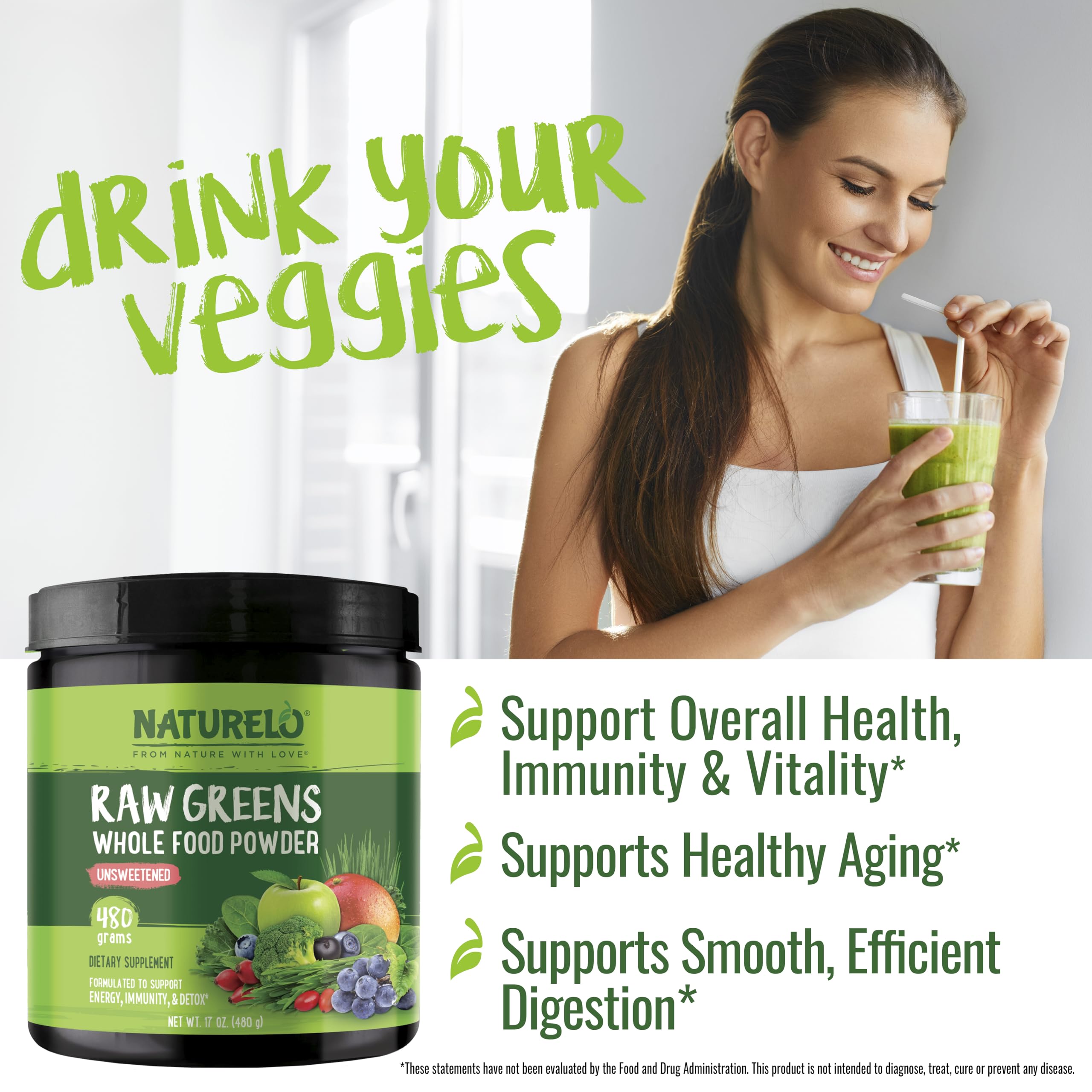 NATURELO packaging showing unsweetened label and clean ingredient list