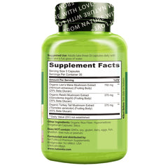 Naturelo Reishi close-up emphasizes mood balance and restful sleep potential.