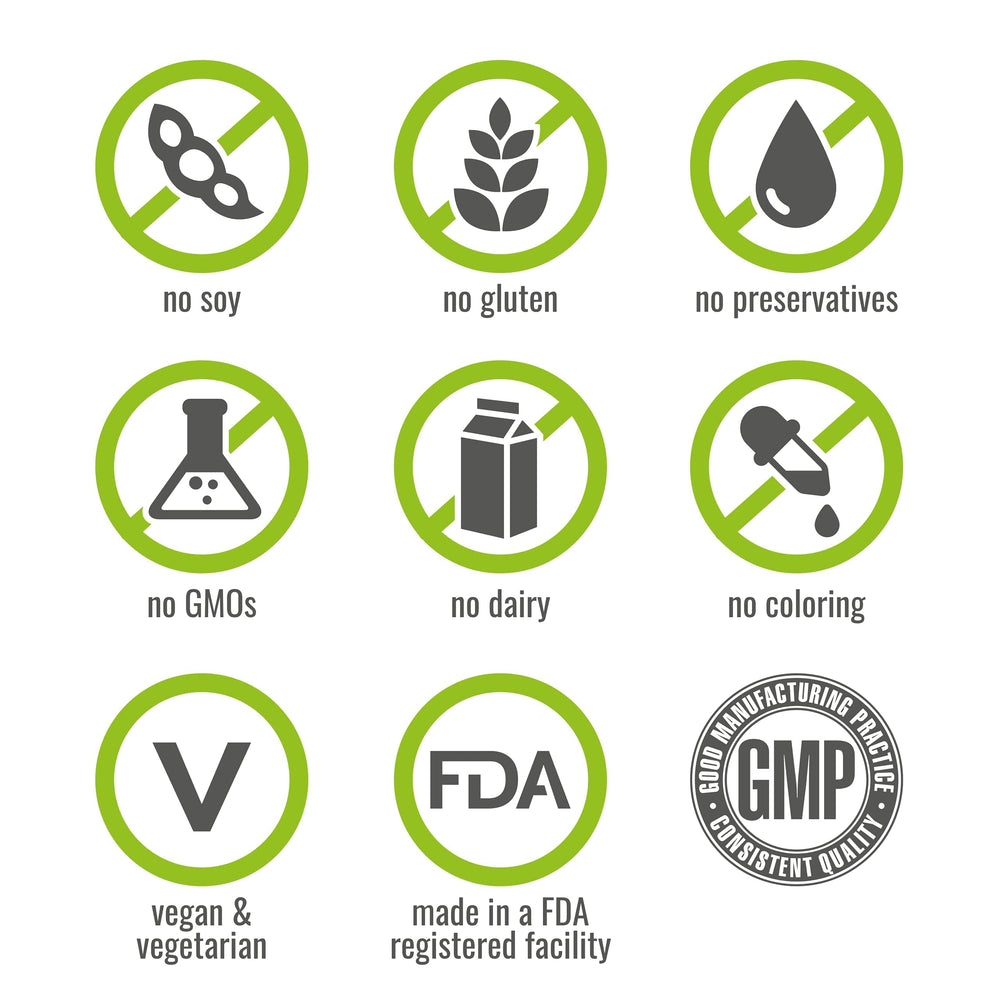 NATURELO Vegan-friendly formula is dairy-free, gluten-free, and soy-free.