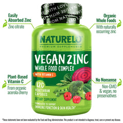 Naturelo vegan zinc capsules in a jar ready for daily beauty and immunity support