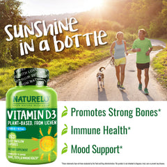 Naturelo D3 bottle features clean-label GMP-certified packaging