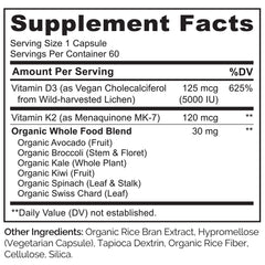 NATURELO pack of 2 bottles on shelf for vegan D3 and K2 support.