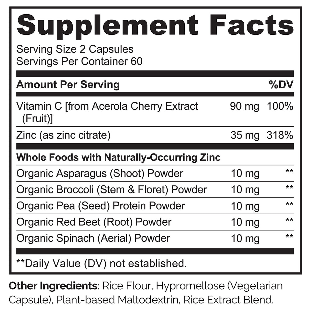 Naturelo zinc with acerola vitamin C source image for antioxidant support