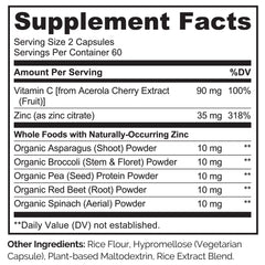 Naturelo zinc with acerola vitamin C source image for antioxidant support