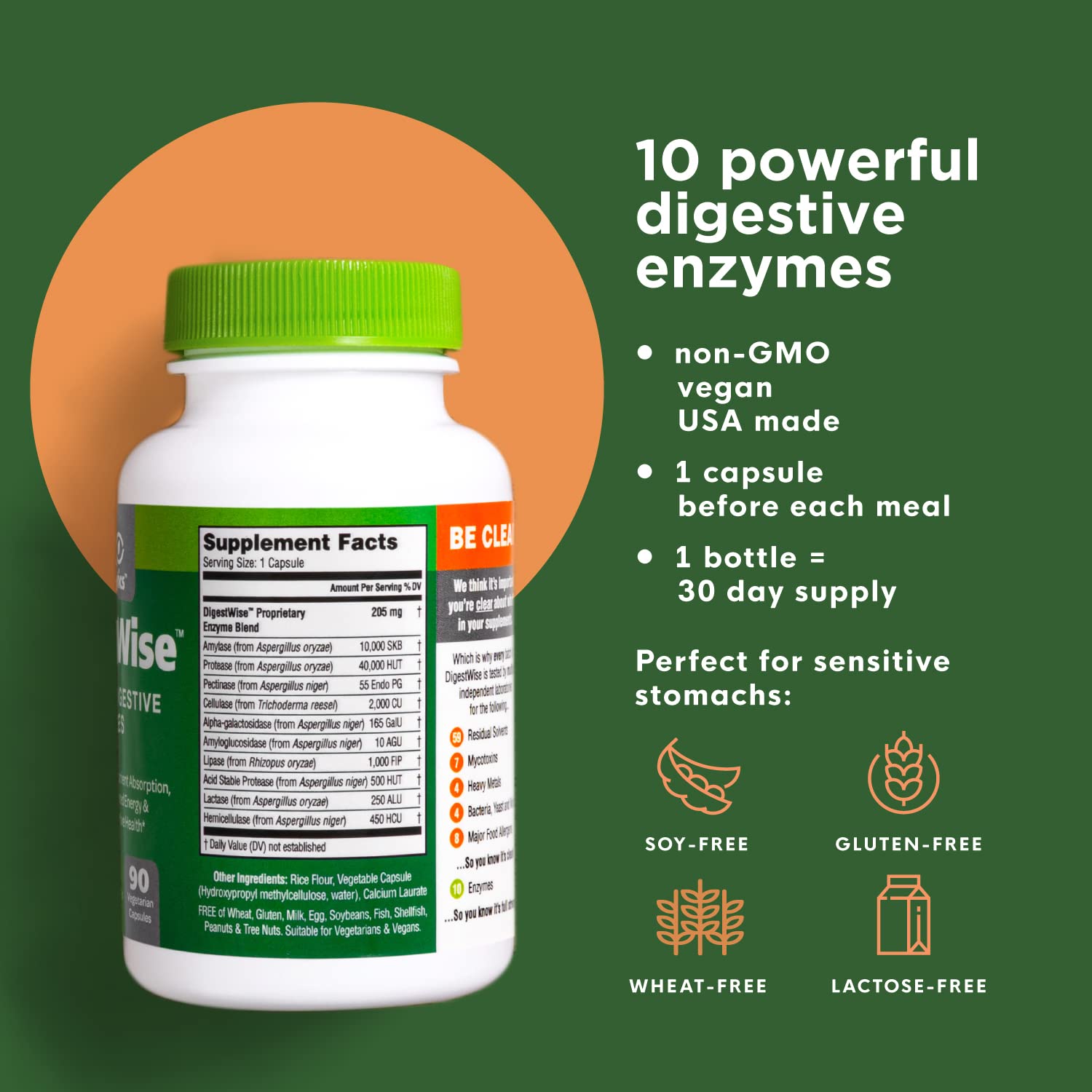 Naturenetics DigestWise capsules on a neutral surface for everyday digestion aid.