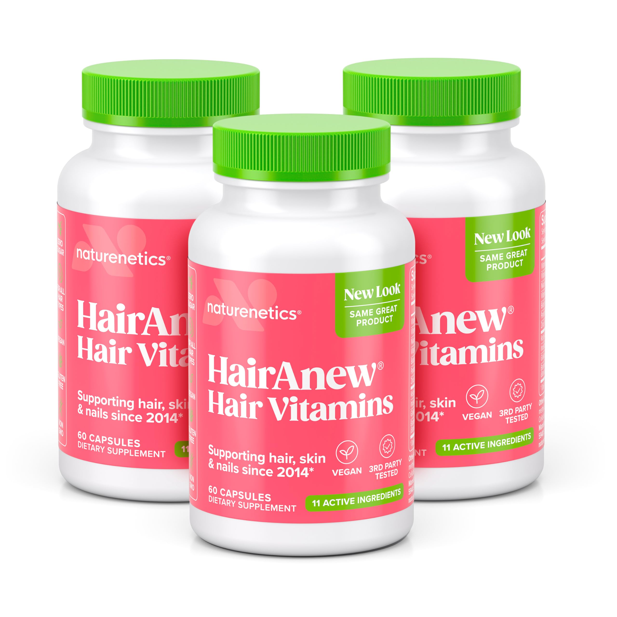 Naturenetics HairAnew bottle front for daily hair nourishment and easy supplement routine