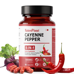 NaturePlanet Vascu Flow Cayenne Capsules bottle with 90 capsules for circulation support.