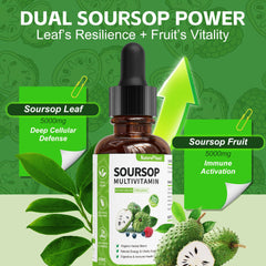 NaturePlanet Guanábana Soursop Drops label highlights 10+ botanical ingredients