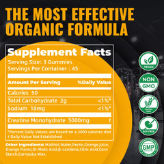 Natures Aid Creatine Gummy three gummies serving visual for easy dosing