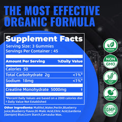 Natures Aid Creatine Gummy serving three gummies illustrating easy dosing.