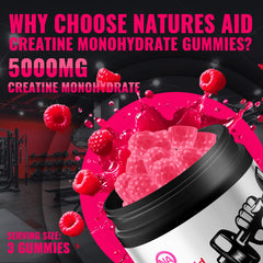 Nature's Aid Creatine Gummy texture close-up highlighting soft chew