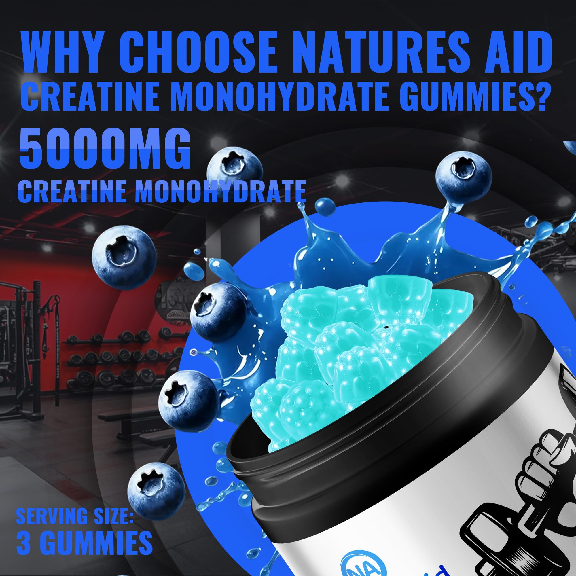 Natures Aid Creatine Gummy vegan-gluten-free icon indicating dietary suitability.