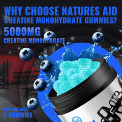 Natures Aid Creatine Gummy vegan-gluten-free icon indicating dietary suitability.