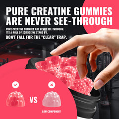 Natures Aid vegan sugar-free creatine gummy label highlighting purity