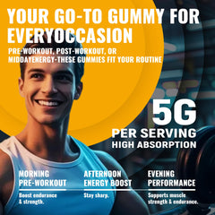 Natures Aid Creatine Monohydrate Gummies 5g serving information on the bottle label.